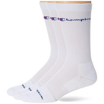 Champion 남성용 양말 점진적 압박 양말 크루 및 미드 크루 3팩 블랙.