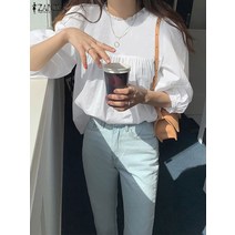 ZANZEA 봄 여성 블라우스 7분 소매