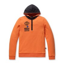 파리게이츠 파리게이츠긴팔티 F 52194TR060_OR 여성 텍스처 믹스 기모 후드 티셔츠