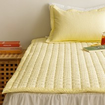 시원한 여름 침대 패드 풍기인견 100% 시어서커 마 삼베 냉 매트 카페트 싱글 슈퍼싱글 퀸, 10_샤르베_크림레몬