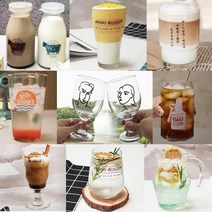 남다른홈앤키친 남다른 예쁜 디자인 홈카페 유리컵 모음, 31.젖소우유병(딸기)200ml