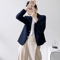 넷투넷코리아 여성 캐주얼 크롭 점퍼 기본 데일리 정장 아우터 심플