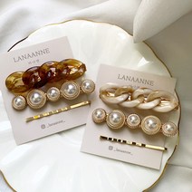 앞머리 옆머리핀 진주핀세트 짧은머리핀 큐빅핀 제니 엔틱