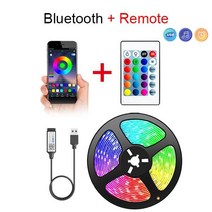 2구 3구 5구 8구 멀티탭 테이프 블루투스 USB LED 스트립 빛 5050 SMD 5V RGB 조명 유연한 램프 리본 자체, 04 3m, 03 Bluetooth IR