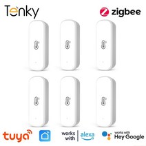 Tuya-스마트 지그비/와이파이 온도 및 습도 센서 앱 원격 실시간 모니터링 알렉사 구글 홈에서 작동, 12 ZigBee 6pcs