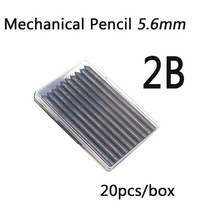 기계식 연필 리필 5.6mm 2B/8B 흑연 리드 자동 아티스트 스케치 드로잉 작업 20 개/상자, 01 2B