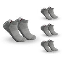 제이제이삭스 남성용 논슬립 스포츠 단목 양말 4켤레, 그레이