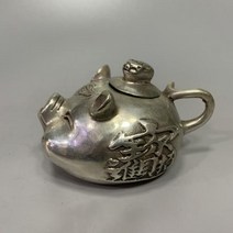 흰색 구리 모집 부 돼지 주전자 가정 장식 공예품 동상 고풍, 한개옵션0
