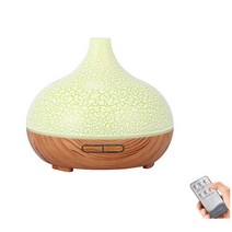 Searide-초음파 가습기 아로마 테라피 초음파 우드 에센셜 오일 디퓨저 500ml 7 가지 색상 변경 LED 홈 오, 04 04 remote control_01 Eu