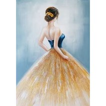 Aurora 보석십자수 캔버스형 DIY키트 40 x 50 cm, NO 106 인물 뒤돌아 선 발레리나
