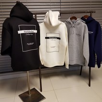 남자 네오프렌 스톡 레터링 오버핏 후드티 4color