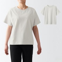 무인양품 MUJI 여성 태번수 저지 보트넥 와이드 티셔츠 BBB07A0S