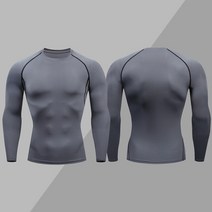 가성비전기자전거 전기전동자전거 남성용 압박 티셔츠 타이트 러닝 조깅 운동 스포츠웨어 긴 소매 러쉬, 10 B-Gray, 06 3XL Fit ( 93-100Kg )