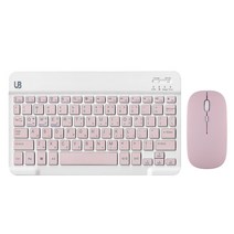 UB BK1 블루투스 무선 미디움 키보드+마우스 set, 마우스_핑크, 키보드_핑크
