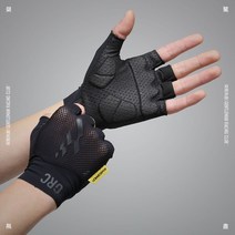 grc 무질서한 끝없는 연구 로드 바이크 오프로드 장거리 다목적 라이딩 세미-짧은 손가락 장갑, 검은색, s