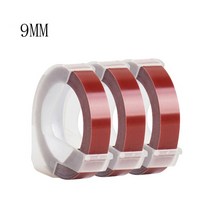 MOTEX E101 리본 프린터용 멀티 컬러 9mm 라벨 테이프 포함 DIY 수동 메이커 다이모 엠보싱 메이커용 타자기, 16 Maroon red