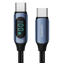 TOOCKI LED 디스플레이 PD 100W c to c타입 초고속 충전케이블, 2m, 불루, 1개