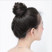 똥머리 가발 면접 승무원 가채 곱창 당고머리 덧 혼주 헤어 피스 붙임 볼륨 묵음, 1똥머리-라이트브라운