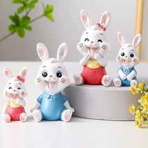 차량용 인형 자동차 인형 차량악세사리 차꾸미기 4set, 레빗 패밀리