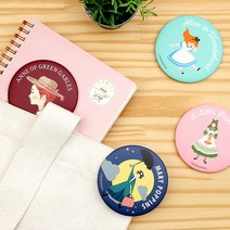 세계문학 원형 손거울 (4type) 휴대용거울 미니거울, 소공녀