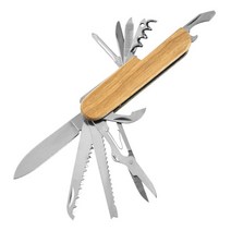 여성 남성 호신용품 칼 다목적 스위스 13 in 1 multitools 스테인레스 스틸 접는 나무 손잡이 야외 키 체인 포켓 나이프 도구, 13에서 1
