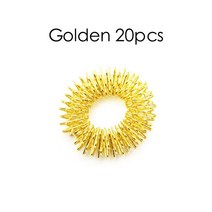 뾰족한 감각 손가락 마사지 링 20 개 이완 감압 여러 가지 빛깔의 스트레스 완화 스프링, 01 Golden 20pcs