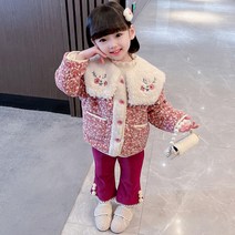 여아패딩 겨울 플라워 기모 보온 숏다운점퍼