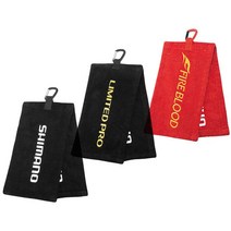 원낚시 시마노 AC-060P 시마노 로고 카라비너 부착 낚시수건 피싱타올, 블랙 (LIMITED PRO 로고)