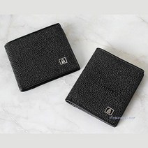 SDS_남성지갑 중년 아버지 남자 50대 반지갑 아빠 40대 가오리 패턴 중지갑 소가죽 블랙tuv464