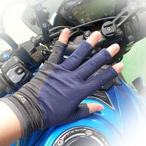 7부 반장갑 시원한 매쉬소재 운전 등산 사이클 라이딩 자전거장갑, L-블랙