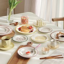 타블도트 쿠쿠 레트로 플레이트 12종 / 카페 브런치 접시, 핑크튤립