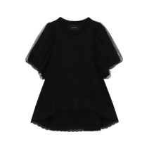 22FW SIMONE ROCHA 시몬로샤 퍼프 슬리브 반팔 티셔츠 블랙/화이트 TS338T0553