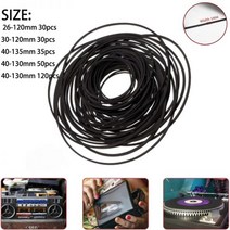 30-120 개 세트 1 팩 믹스 카세트 테이프 사각 기계 벨트 모듬 범용 수리 26-130mm, 40-130mm 50pcs
