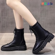 몬드스팟 5.5cm 여성 기본 인조가죽 사막화 워커부츠 블랙 (DM817)