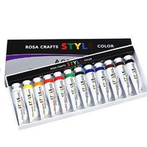 로사 크레프트 스타일컬러 아크릴물감 20ml 12색 물감 그림물감, 단품