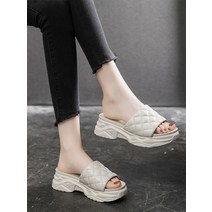 가죽 웨지 힐 패션 여자여름샌들 통굽슬리퍼 여자슬리퍼 예쁜슬리퍼 웨지슬리퍼