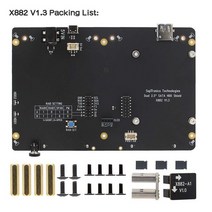X882 V1.3 안전한 셧다운 기능이있는 듀얼 2.5 quotSATA HDD/SSD 스토리지 확장 보드 Raspberry Pi 4 모델 B 용 자동 기능, x882 보드