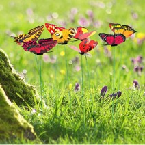 정원 꾸미기 미니 나비 모형 야외 테라리움 소품 원예 조경 용품 조형물 마당 가꾸기 옥상 홈가드닝 카페 포토존 만들기 DIY 화단 울타리 테라스 인테리어예쁜 유치원 텃밭 4.5cm