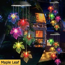 윈드차임 6LED 태양풍 차임 램프 벌새 바람 펜던트 색상 변경 IP65, 04 C_02 6LED Red Solar
