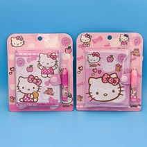 캣폴 베란다펫도어 원목캣타워 캣타워DIY 헬로 키티 메모장 정장 귀여운 만화 소녀 휴대용 미니 일기 학생 카와이 고양이 머리 문구 학교 용품, [01] 1pcs random, [01] Hello Kitty 1