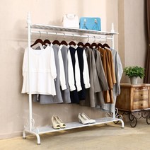 [해외1위제품] 우아한 고급형 행거 접이식 스탠드 왕자행거 미니 붙박이 자취방 시스템, 흰색 상하판세로 180높이 168