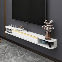 모던 벽걸이 거실장 티비장 젠다이 심플 선반 보관함, 1.4미터 - 패션 화이트 자체 설치