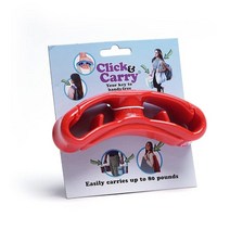 Click & Carry 샤크 탱크에서 볼 수 있는 식료품 가방 캐리어 부드러운 쿠션 그립(푸시아 싱글) | 핸즈프리 식료품 가방 캐리어 | 플라스틱 가방 홀더 | 스포츠 장비, Red