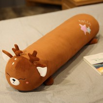Mar.01 28번 침대 머리 쿠션 베개 옆 잠잘 때 다리 껴안고 잠잘 때 남자 침대 위 긴 쪽 베고 엎드려 자면분리세탁가능Z 다소미얼, 꽃사슴. - SC 동물 원주 베개.