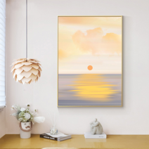 희망이 떠오르는 일출 태양 동해 바다 풍경 보석십자수 전체 비즈 큐빅 다이아몬드 페인팅, 70x100cm