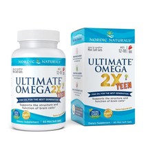 노르딕 내추럴스 얼티메이트 오메가 2X 틴 1120 mg EPA 586/DHA 456 딸기 맛 60 미니 소프트젤, 60정, 1개