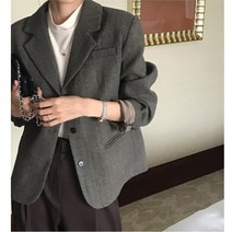 여성 헤링본 오버핏 테일러 싱글 버튼 자켓 봄 재킷 아우터 [당일 출고]