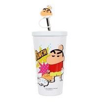 짱구는 못말려 정품 캐릭터 대용량 빨대 텀블러 보온 보냉 물병 물통 600ml 다나에, 화이트