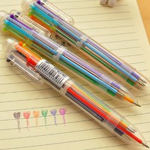 키밍 0.5mm 6색 볼펜 고급 학생 사무용품 유성볼펜, 6색-0.5mm