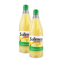 [솔리드스퀴즈드] 브이플랜 솔리몬 스퀴즈드 레몬즙 2병 1.98L 레몬 물 주스 원액 차, 990ml x 2병